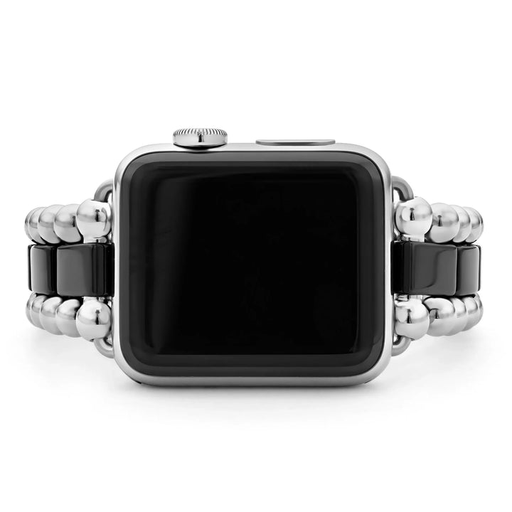 Black Ceramic and Stainless Steel Watch Bracelet-38-45mm