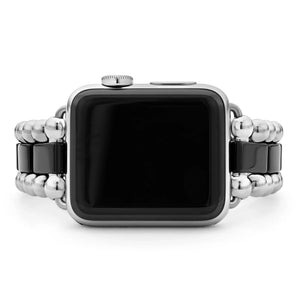 Black Ceramic and Stainless Steel Watch Bracelet-38-45mm