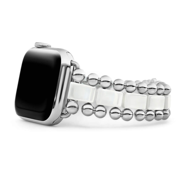 White Ceramic and Stainless Steel Watch Bracelet-38-45mm
