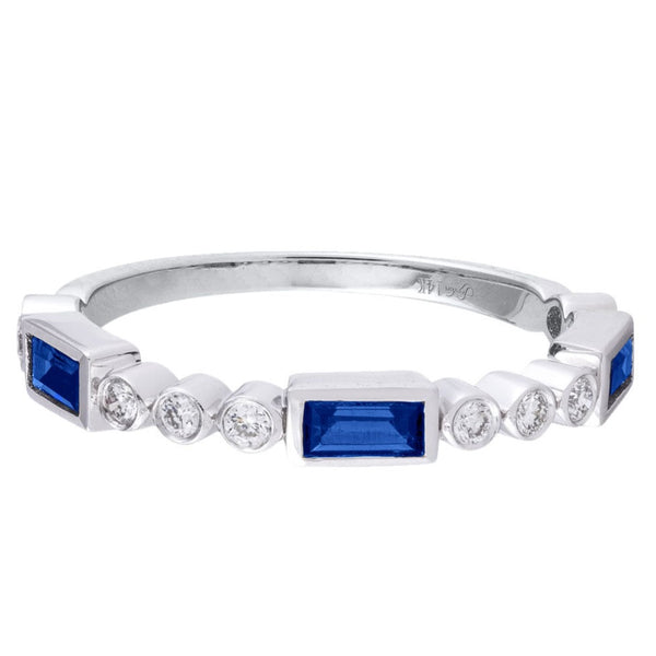 0.15ctw Diamond and Blue Sapphire Ring