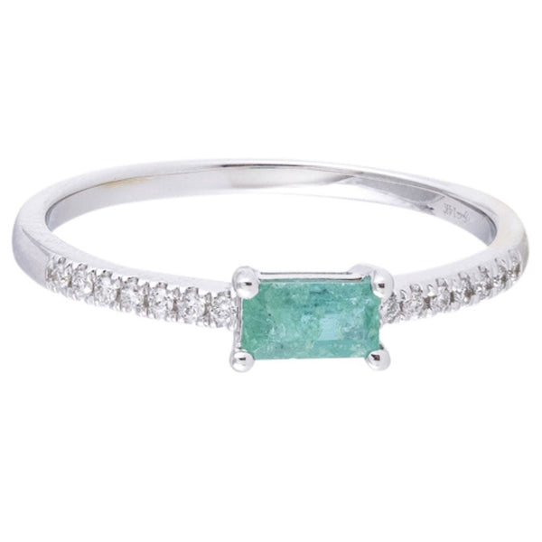 0.09ctw Diamond and Emerald Ring