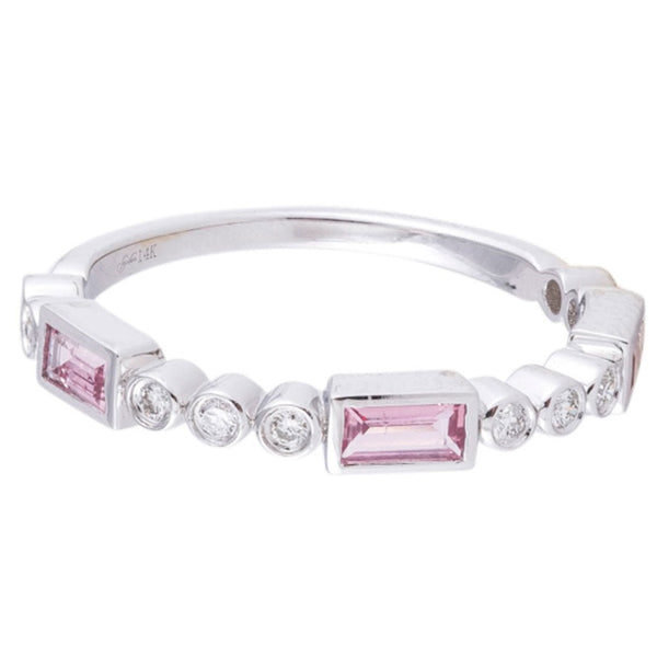 0.15ctw Diamond and Pink Tourmaline Ring