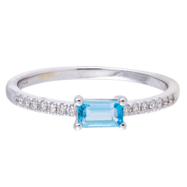 0.09ctw Diamond and Blue Topaz Ring