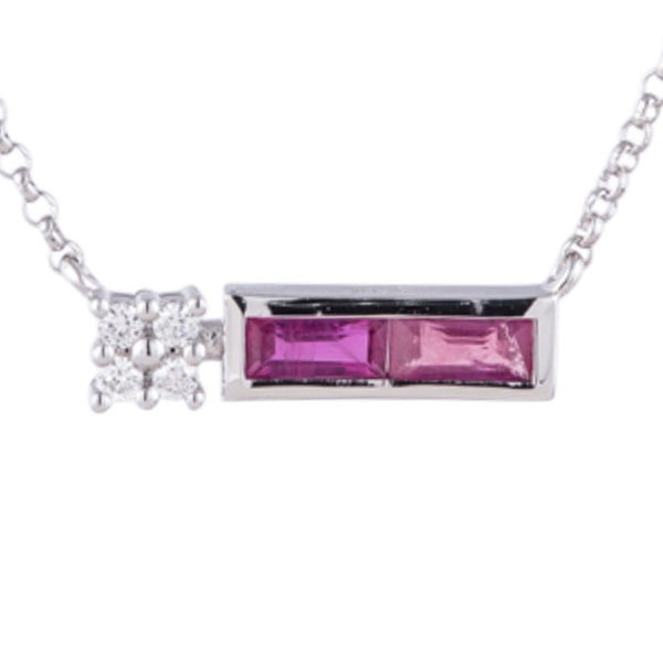 0.05ctw Diamond and Ruby Necklace