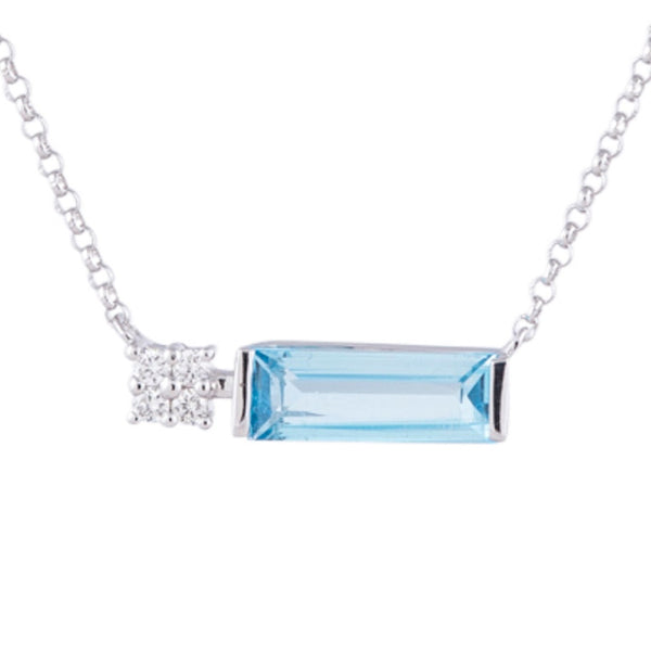 0.05ctw Diamond and Blue Topaz Necklace