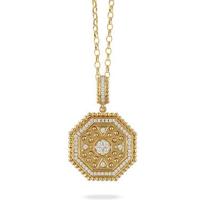 18K Yellow Gold Byzantine Diamond Pendant - Gunderson's Jewelers