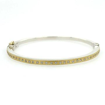 18K Yellow Gold Diamond Bangle Bracelet - Gunderson's Jewelers