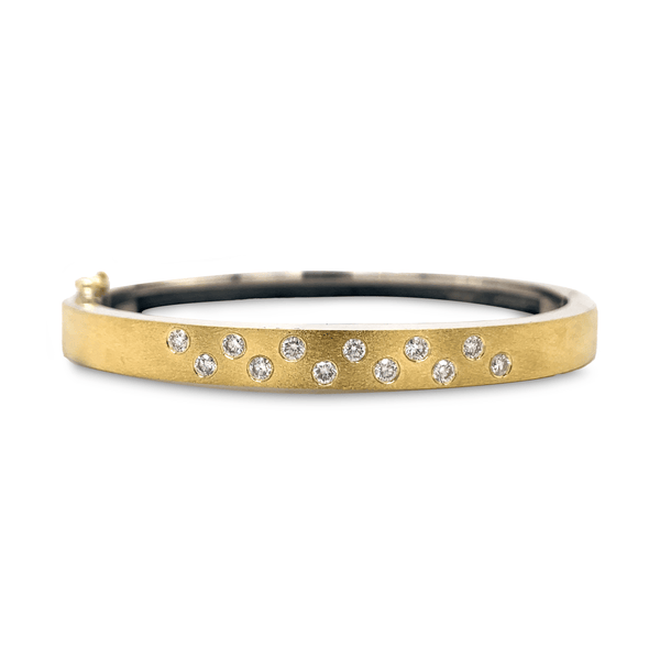 18K Yellow Gold Diamond Bangle Bracelet - Gunderson's Jewelers