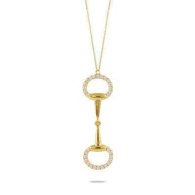 18K Yellow Gold Equestrian Diamond Necklace - Gunderson's Jewelers