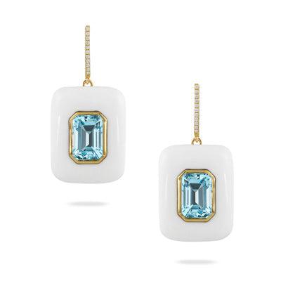 18K Yellow Gold Mykonos Diamond Earrings - Gunderson's Jewelers