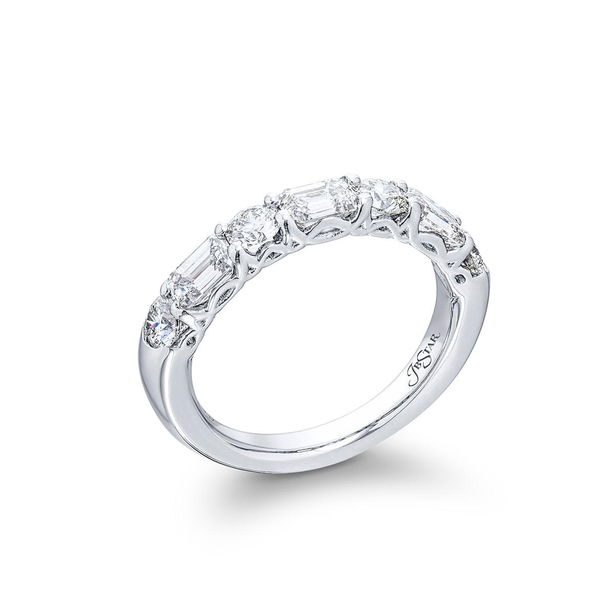 2.01ctw Emerald-Cut and Round Diamond Band - Gunderson's Jewelers