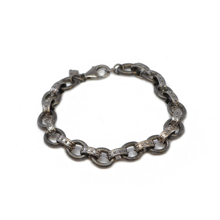 Oval Textured Chain Link Bracelet