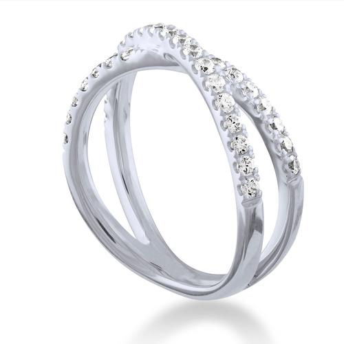 14K white gold 0.50ctw Diamond Bypass Anniversary Band