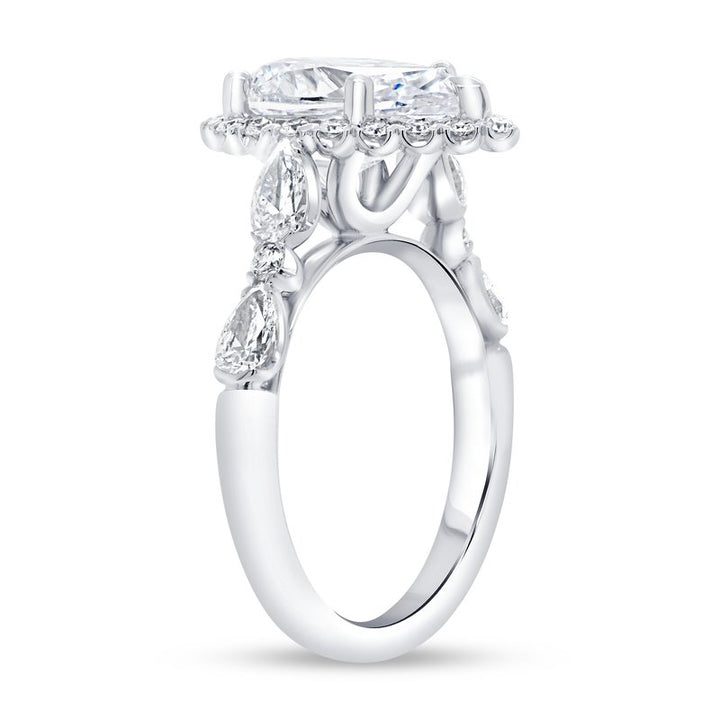 1.03ctw Pear Shaped Halo Engagement Ring