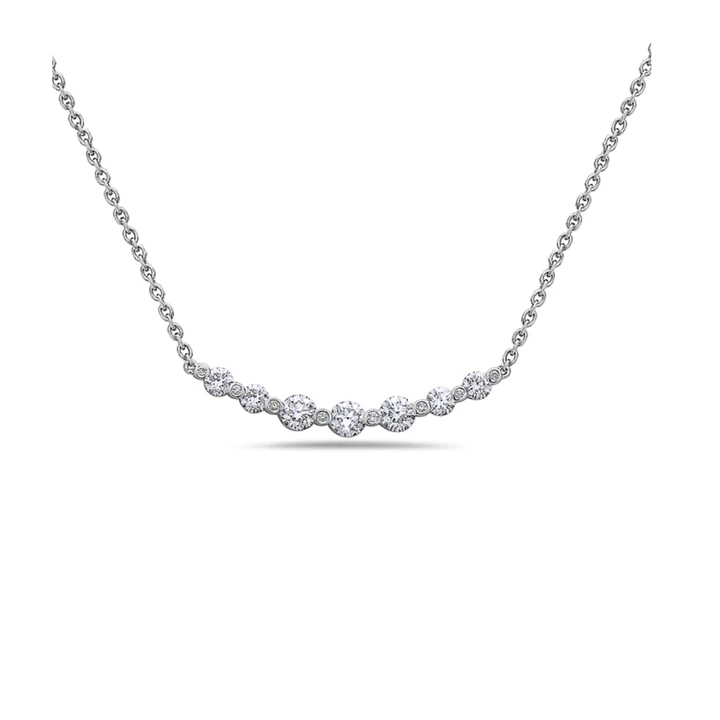 Diamond Curved Bar Necklace - Gunderson's Jewelers