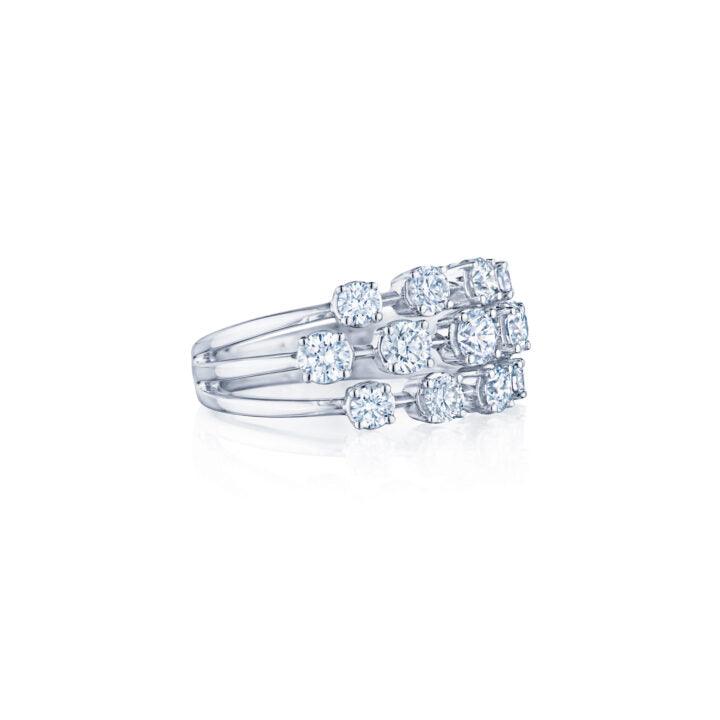 3-Row Ring with Diamonds - Gunderson's Jewelers