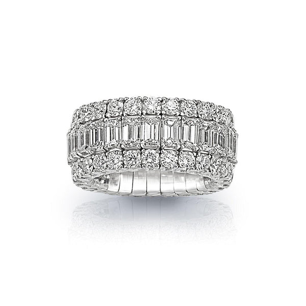 3-Row Round and Emerald Diamond Xpandable™ Bridal Ring - Gunderson's Jewelers