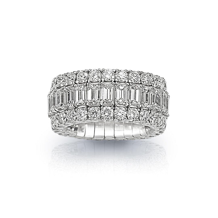 3-Row Round and Emerald Diamond Xpandable™ Bridal Ring - Gunderson's Jewelers