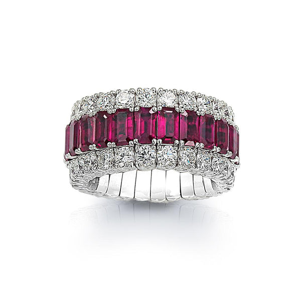 3-Row Ruby and Diamond Xpandable™ - For the Love of Color Ring - Gunderson's Jewelers