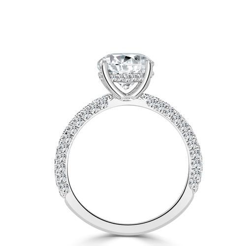 3 Sided Pave Semi Mount with Hidden Halo - Gunderson's Jewelers