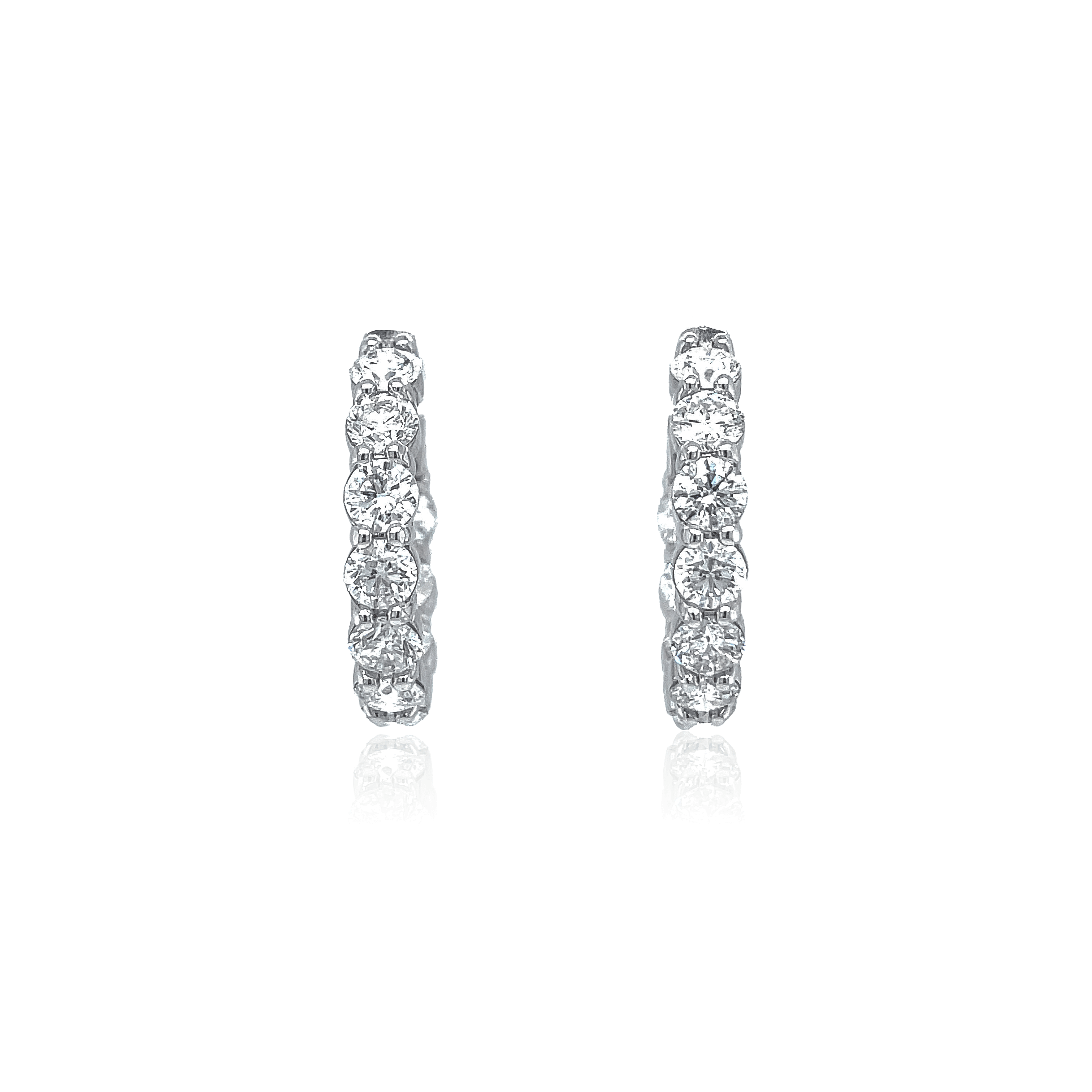 4.00ctw Diamond Hoop Earrings - Gunderson's Jewelers