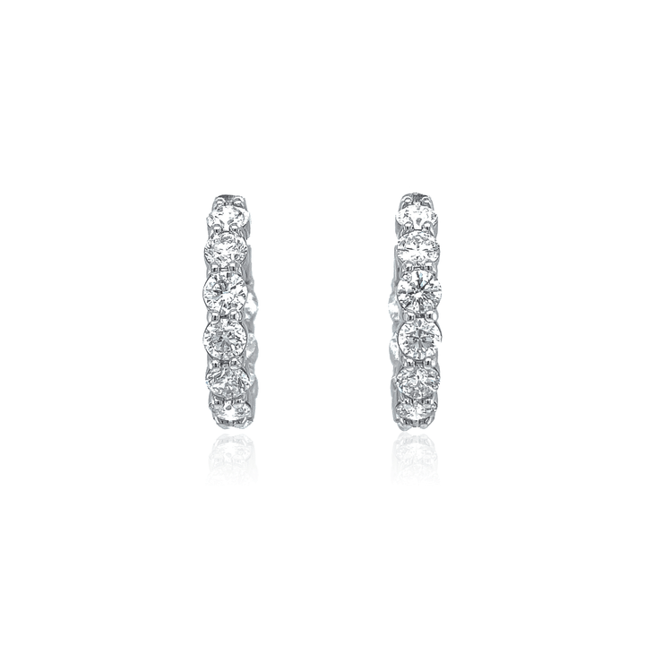 4.00ctw Diamond Hoop Earrings - Gunderson's Jewelers