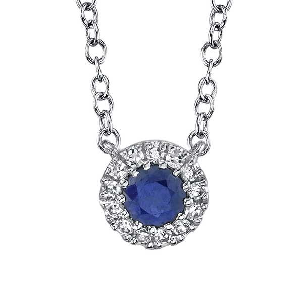 0.04ctw Diamond & Blue Sapphire Necklace
