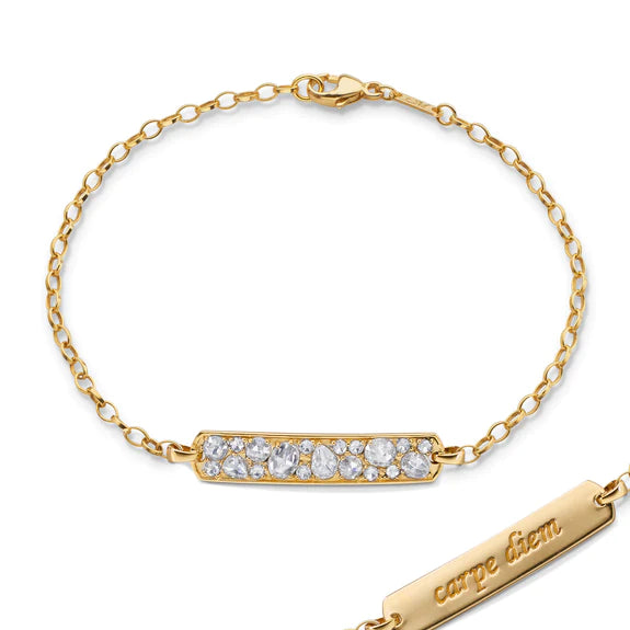 Rosecut Diamond "Carpe Diem" Petite Poesy Bracelet - Gunderson's Jewelers