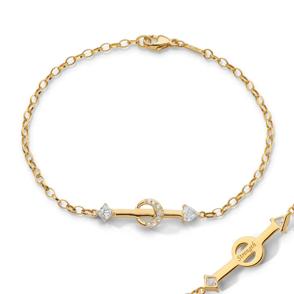 Strength Arrow and Diamond Petite Poesy Bracelet - Gunderson's Jewelers