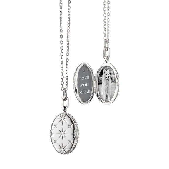 Oval Mosaic Locket with Sapphires - Gunderson's Jewelers