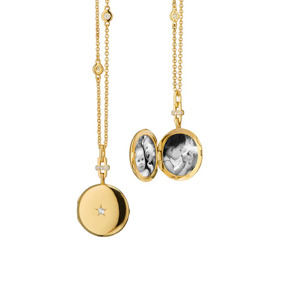 Twinkle Star Diamond Locket Necklace - Gunderson's Jewelers