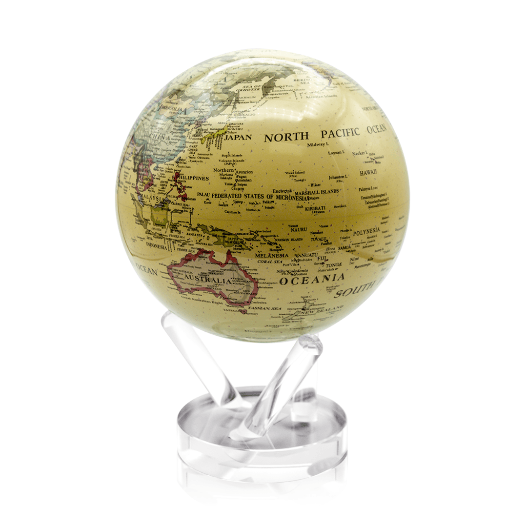 6in Political Map Yellow Mova Globe - Gunderson's Jewelers