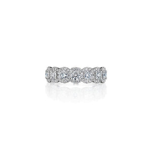 7 Stone Round Brilliant Diamond Halo Band - Gunderson's Jewelers