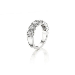 7 Stone Round Brilliant Diamond Halo Band - Gunderson's Jewelers