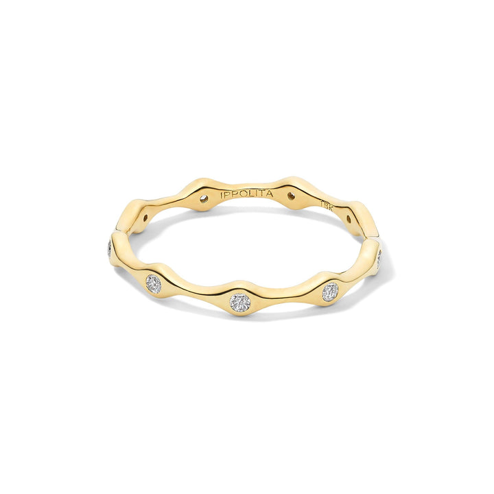 9 Station Skinny Band Ring in 18K Gold with Diamonds - Gunderson's Jewelers