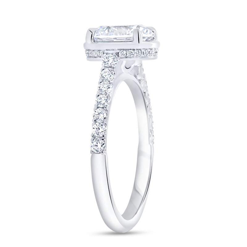 0.42ctw Round Halo Engagement Ring