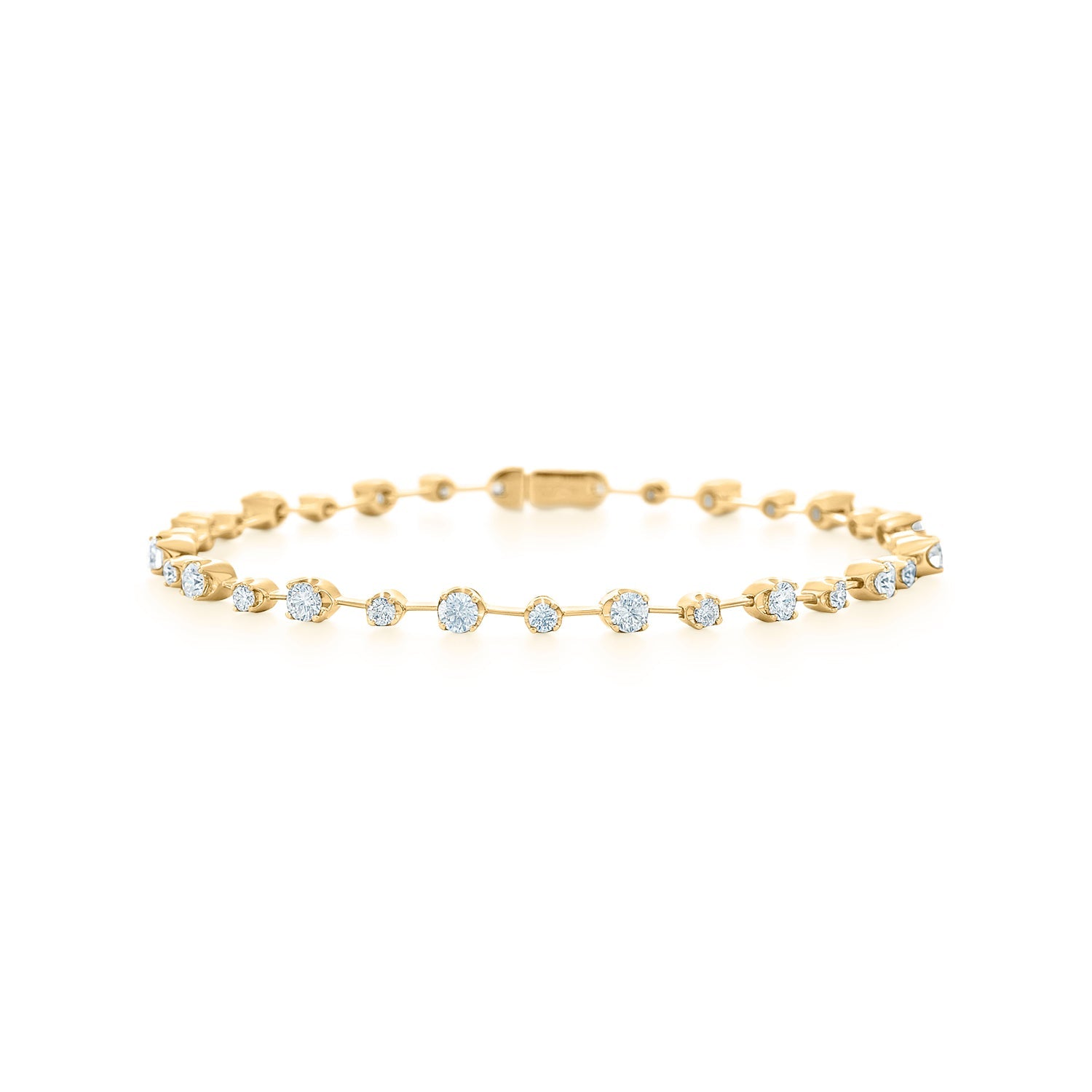 Line Bracelet with Alternating Diamonds