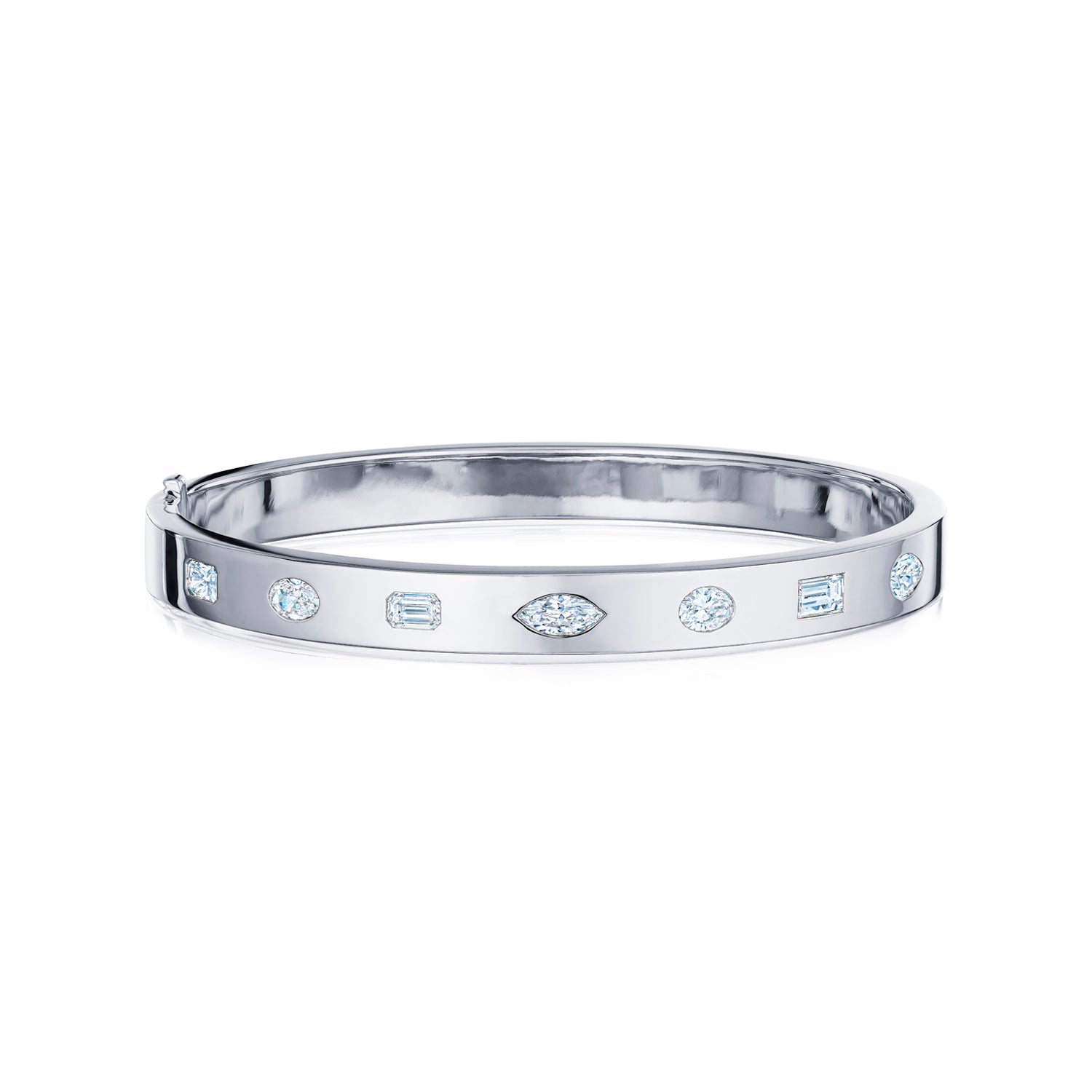 Bangle with Mixed Shape Diamonds