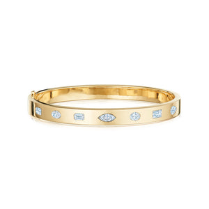 Bangle with Mixed Shape Diamonds