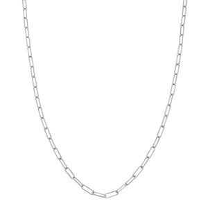 20" 14K White Gold Paper Clip Necklace - Gunderson's Jewelers