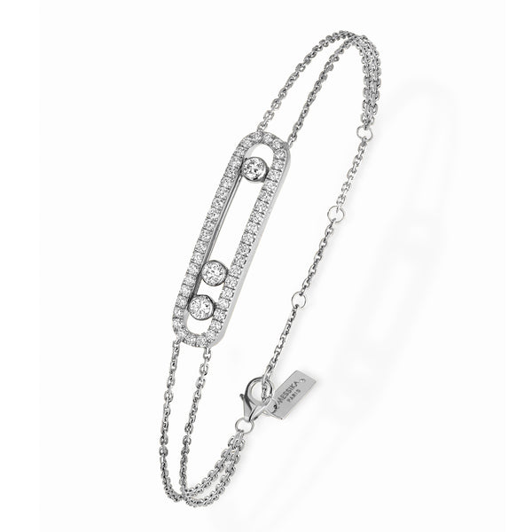 0.65ctw White Gold Diamond Pavé Bracelet