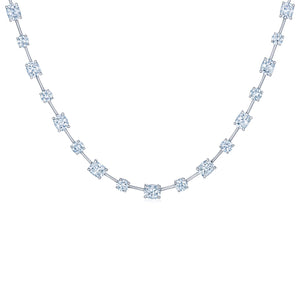 Cushion and Round Diamond Necklace