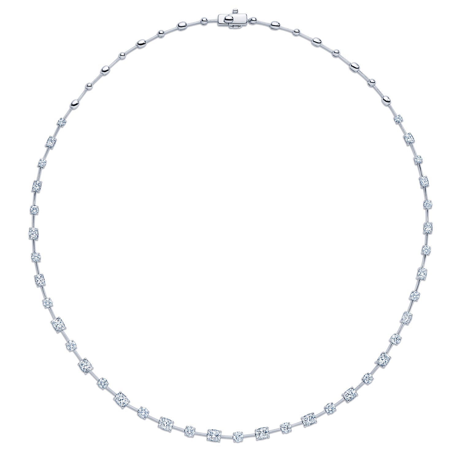 Cushion and Round Diamond Necklace