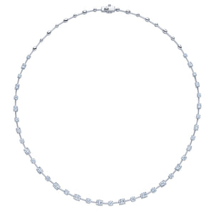 Cushion and Round Diamond Necklace