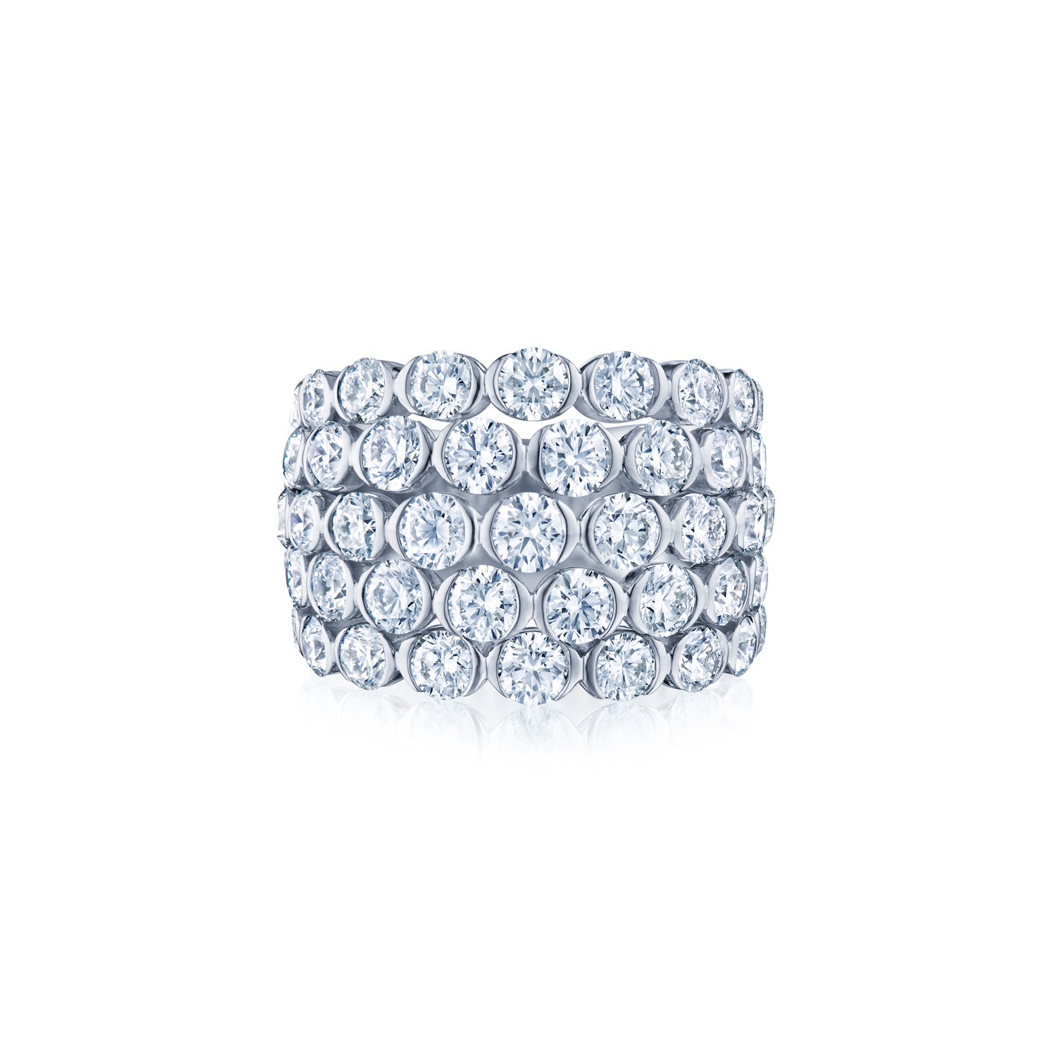 Five-Row Ring Diamond Cocktail Ring