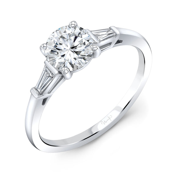 0.21ctw Round and Baguette Engagement Ring