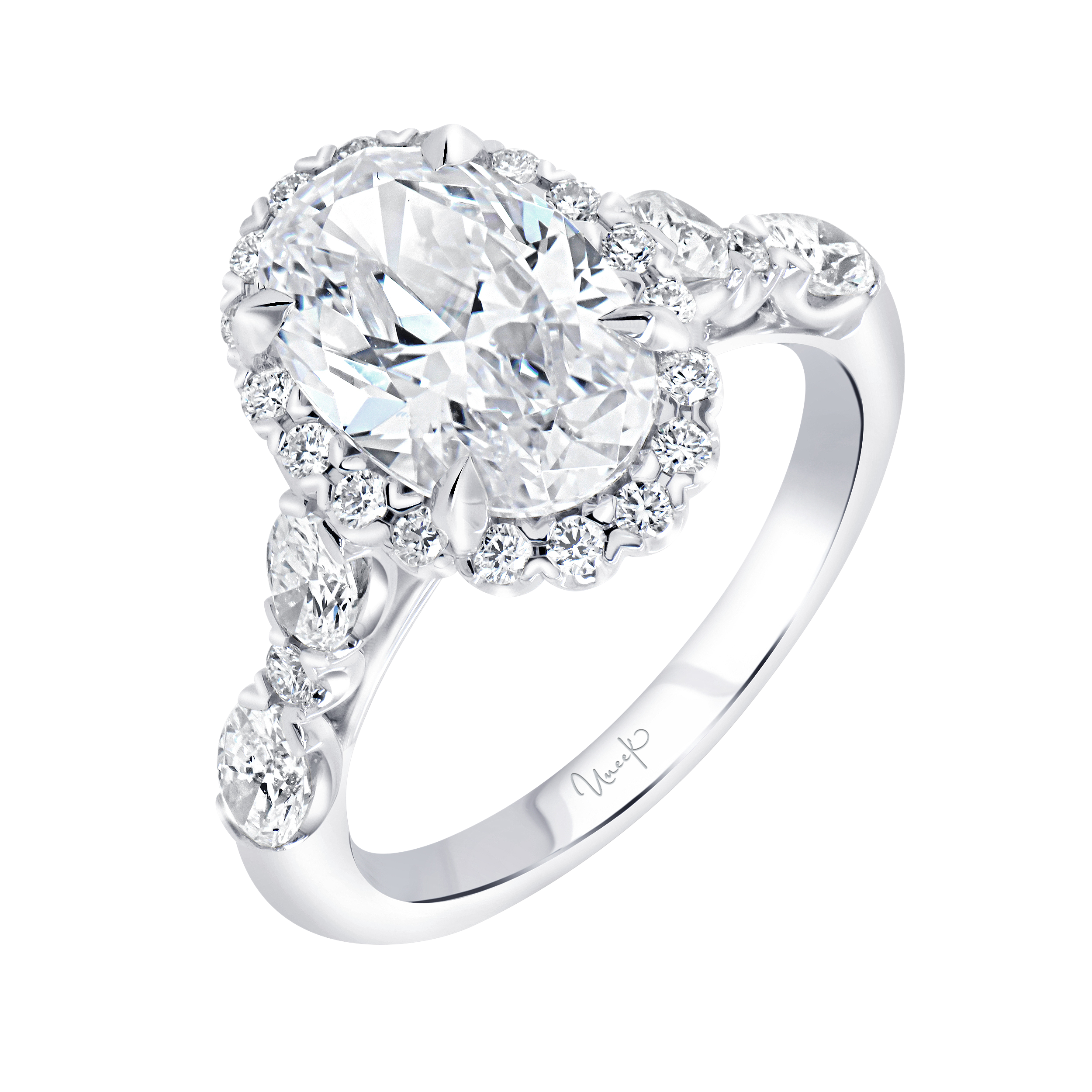 1.04ctw Oval Halo Engagement Ring