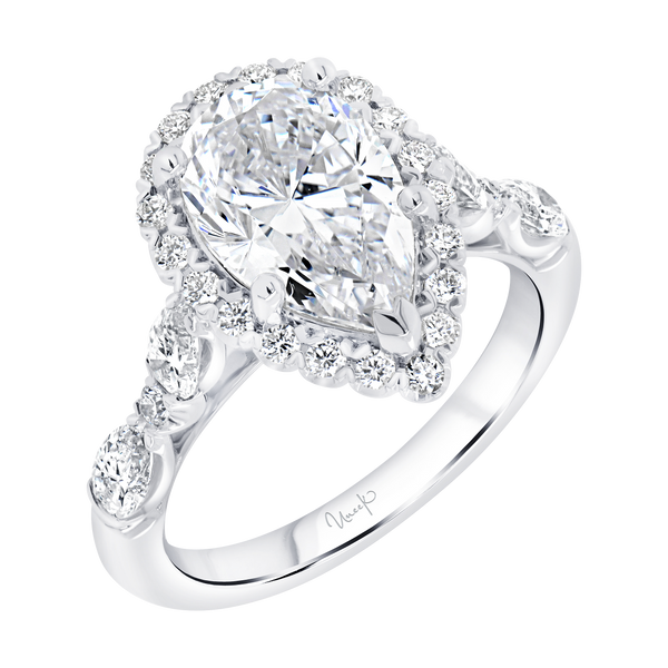 1.03ctw Pear Shaped Halo Engagement Ring