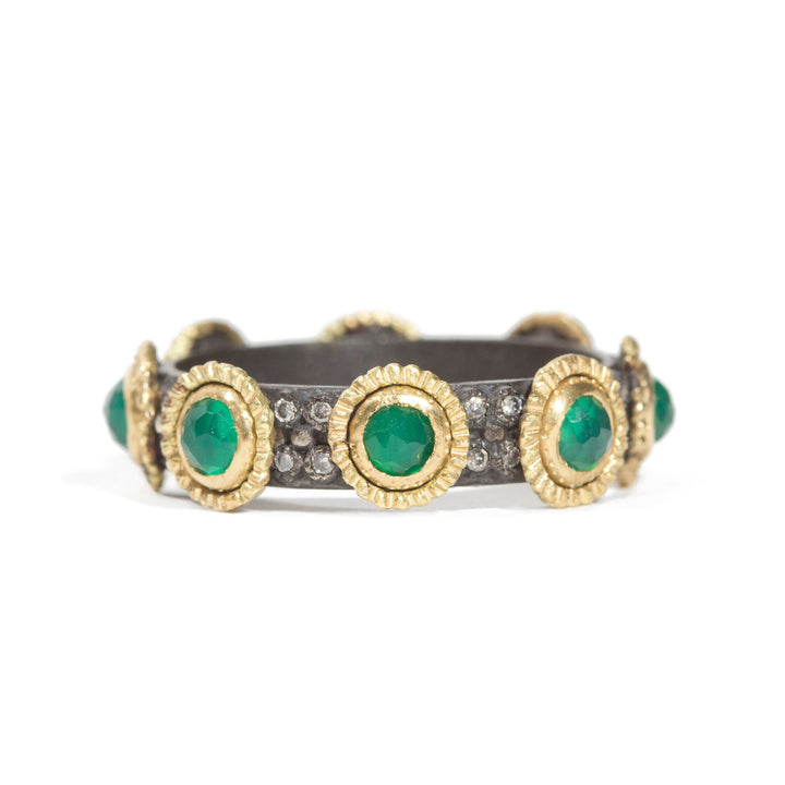 Doublet Stones Stack Band Ring