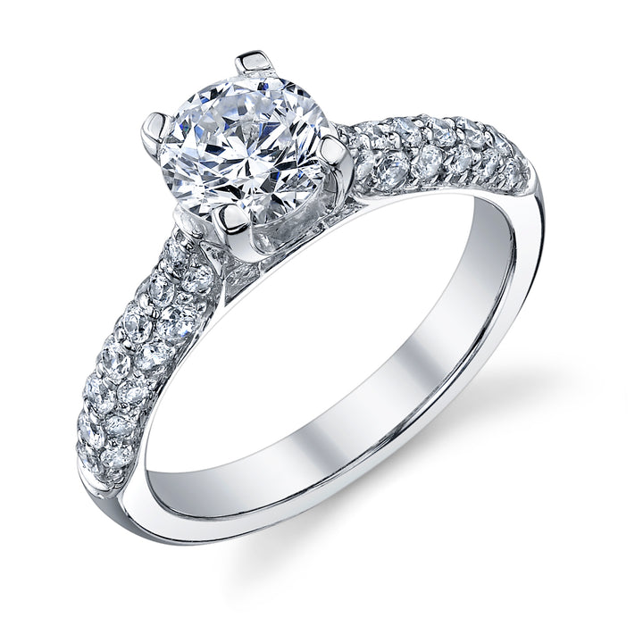 Classique Creations 14K white gold diamond pave engagement ring